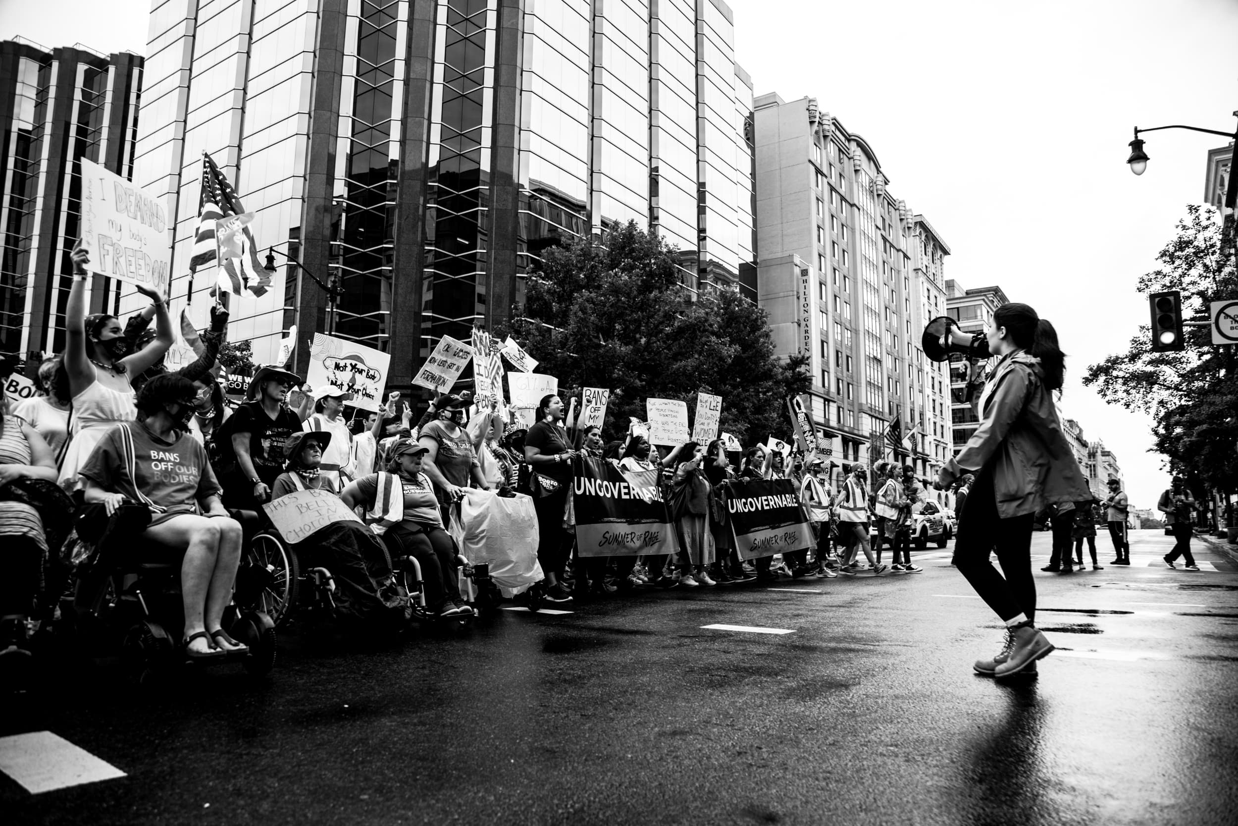 The women leading the march were from all races, gender identities, indigenous cultures and able diversities.  