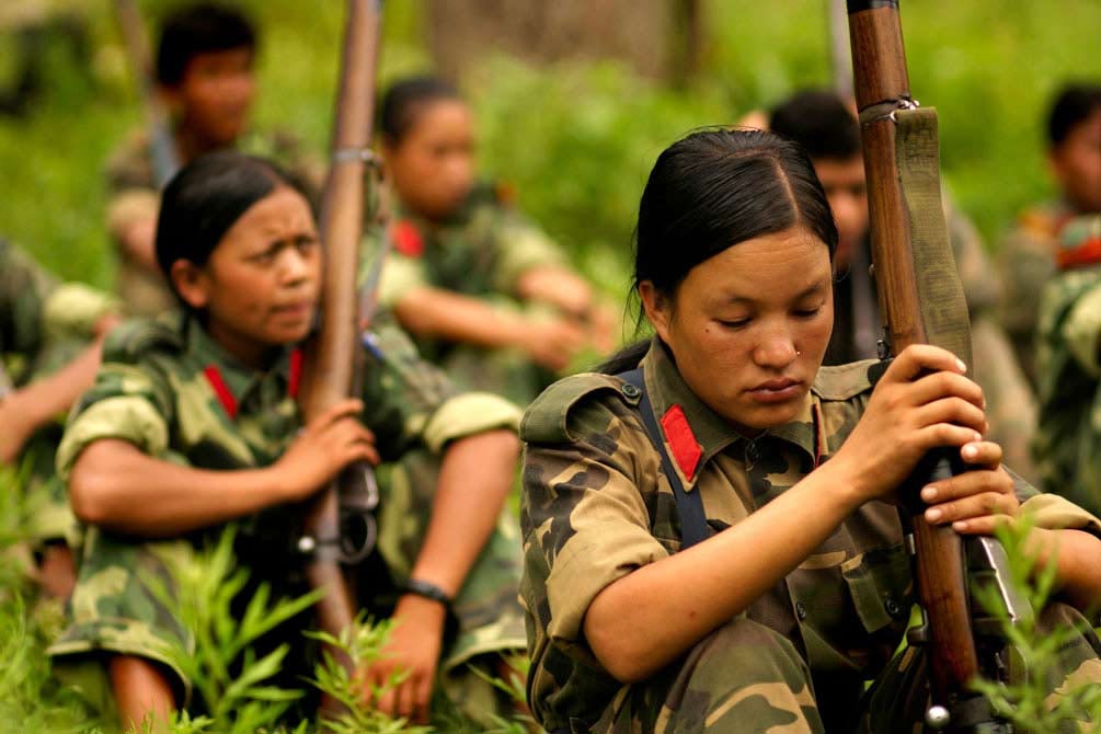 Women Maoist soldiers from my project documenting Security Demographics in Nepal in 2006.