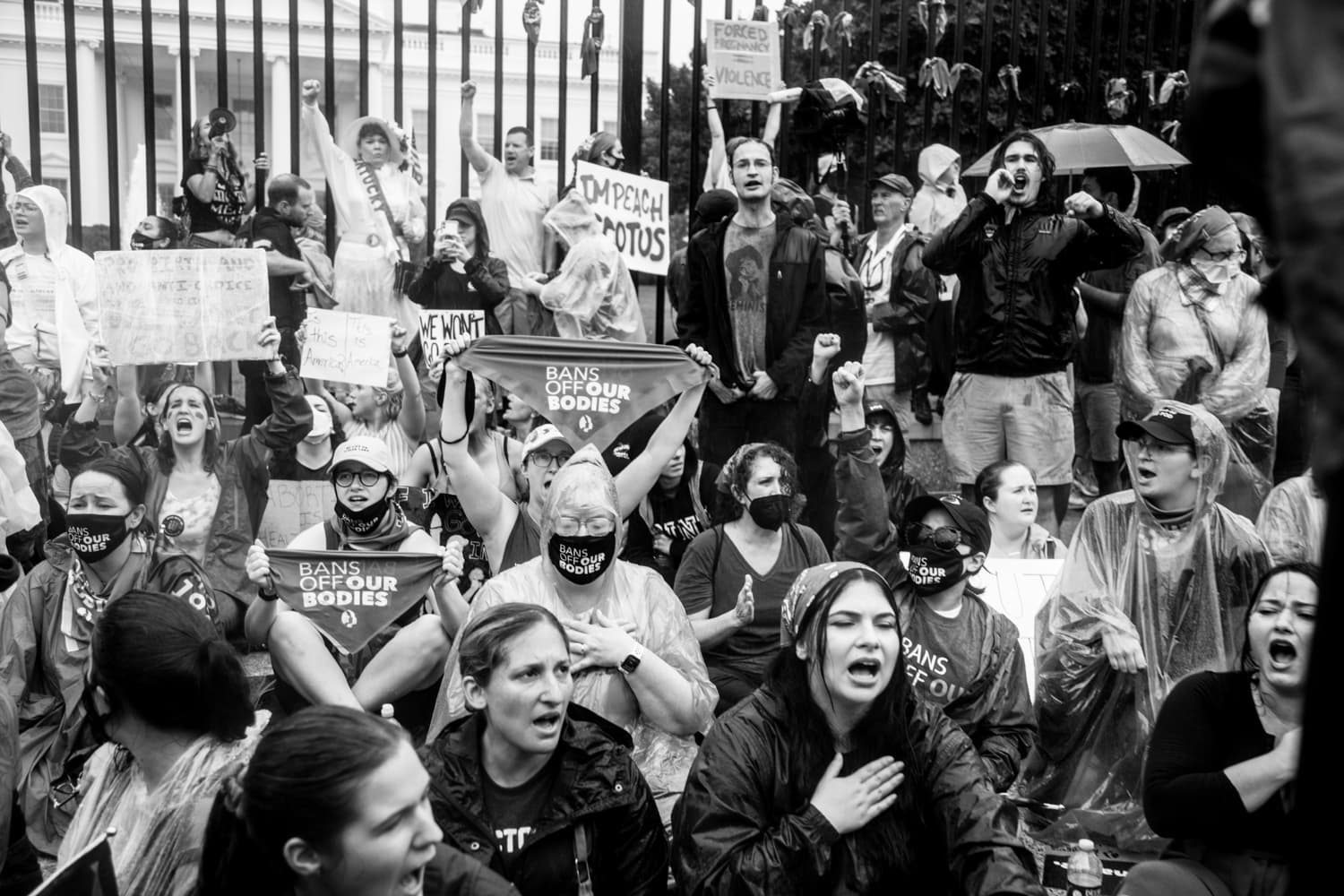 A multitude of generational representation engaged in civil disobedience in front of the White House. From older generations holding space in prayer to GenZ screaming out to be heard, participants took up space and voiced their rage. 